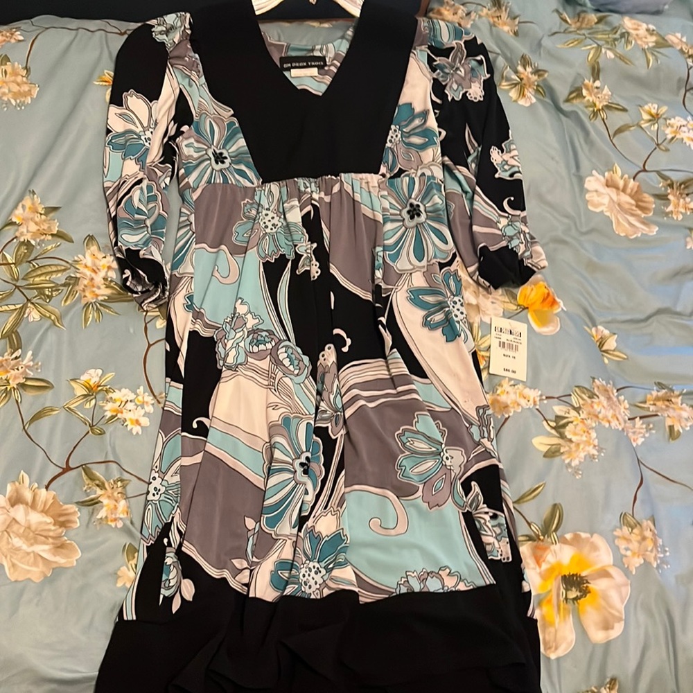 Un Deux Trois Floral Print Size 16 Brand New